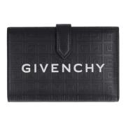 Logo leren portemonnee met drukknoopsluiting Givenchy , Black , Dames