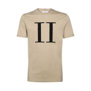 Katoenen Crew-Neck T-Shirt met Encore Bouclè Detail Les Deux , Beige ,...