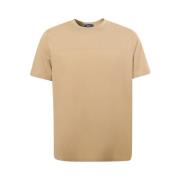 Sand Crew-neck T-shirt met Logo Herno , Beige , Heren