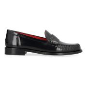 Geborsteld leren loafers Salvatore Ferragamo , Black , Dames