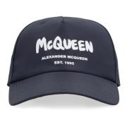 Verstelbare Logo Baseballpet Alexander McQueen , Blue , Heren