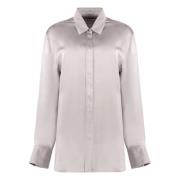 Oversized Shirt met Verborgen Sluiting Golden Goose , Pink , Dames