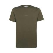 Katoenen Crew-Neck T-Shirt Les Deux , Green , Heren