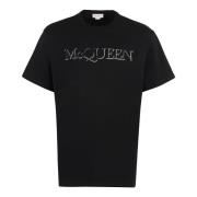 Katoenen Logo T-shirt Alexander McQueen , Black , Heren