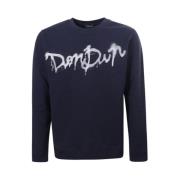 Blauwe Sweater met Logo Print Dondup , Blue , Heren