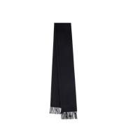 Luxe Zwarte Kasjmier Sjaal met Geborduurd Logo Saint Laurent , Black ,...
