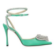 Satin Slingback Pumps met Rhinestone Decoratie Mach & Mach , Green , D...