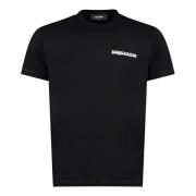 Geribbelde katoenen T-shirt Dsquared2 , Black , Heren