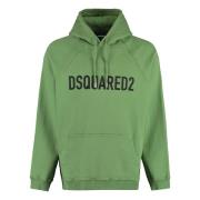 Geborduurde katoenen hoodie Dsquared2 , Green , Heren