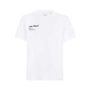 Brody Crew-Neck T-Shirt met Achterprint Les Deux , White , Heren