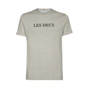 Contrasterend Logo Katoenen T-shirt Les Deux , Gray , Heren