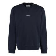 Lens Geborduurde Katoenen Sweatshirt Les Deux , Blue , Heren