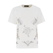 Dames Katoenen T-Shirt met Voorkant Print Fabiana Filippi , White , Da...