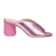 Roze Metallic Leren Slides AGL , Pink , Dames