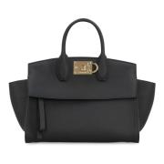 Zachte leren handtas met ritssluiting Salvatore Ferragamo , Black , Da...