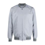 Grijze Logo-print Zijden Bomberjack Alexander McQueen , Gray , Heren