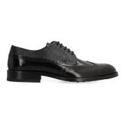 Brogue Leren Veterschoenen Tod's , Black , Heren