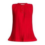 Geplooide mouwloze top Lanvin , Red , Dames