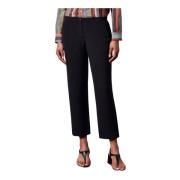 Zijden Classic-Fit Broek Massimo Alba , Black , Dames