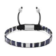 Men's Bracelet with Marbled Blue and Silver Miyuki Tila Beads Nialaya ...