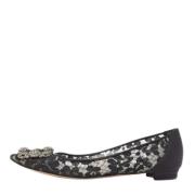 Pre-owned Lace flats Manolo Blahnik Pre-owned , Black , Dames