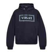 Hoodie met logo Versace , Blue , Heren