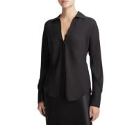 Zijden Bias Dolman-Mouw Shirt Vince , Black , Dames