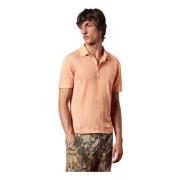 Filicudi Linnen Polo Shirt Massimo Alba , Orange , Heren