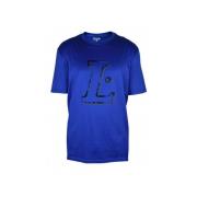 Elektrisch Blauw L Logo T-Shirt Lanvin , Blue , Heren