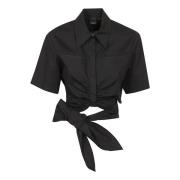 Cimmeri Poplin Overhemd Pinko , Black , Dames
