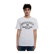 Wit Katoenen T-Shirt met Logo Print Dsquared2 , White , Heren