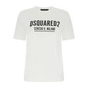 Klassiek Wit Katoenen T-Shirt Dsquared2 , White , Dames