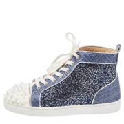 Pre-owned Canvas sneakers Christian Louboutin Pre-owned , Blue , Dames