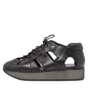 Pre-owned Leather sneakers Jimmy Choo Pre-owned , Black , Dames