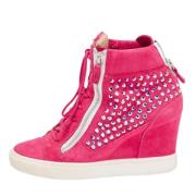Pre-owned Suede sneakers Giuseppe Zanotti Pre-owned , Pink , Dames