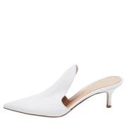 Pre-owned Leather mules Gianvito Rossi Pre-owned , White , Dames