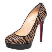 Pre-owned Raffia sandals Christian Louboutin Pre-owned , Beige , Dames