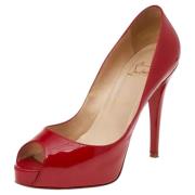 Pre-owned Leather heels Christian Louboutin Pre-owned , Red , Dames
