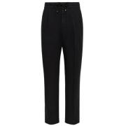 Zwarte Linnen Straight-Leg Track Pants Brunello Cucinelli , Black , He...