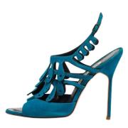 Pre-owned Suede sandals Manolo Blahnik Pre-owned , Blue , Dames