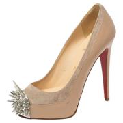 Pre-owned Leather heels Christian Louboutin Pre-owned , Beige , Dames