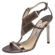 Pre-owned Leather sandals Jimmy Choo Pre-owned , Gray , Dames