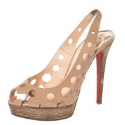 Pre-owned Leather sandals Christian Louboutin Pre-owned , Beige , Dame...