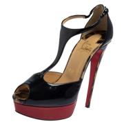 Pre-owned Leather sandals Christian Louboutin Pre-owned , Black , Dame...