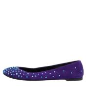 Pre-owned Suede flats Giuseppe Zanotti Pre-owned , Purple , Dames