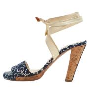 Pre-owned Denim sandals Chanel Vintage , Blue , Dames