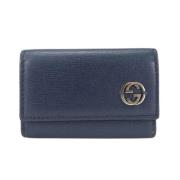 Pre-owned Leather wallets Gucci Vintage , Blue , Dames