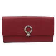 Pre-owned Leather wallets Bvlgari Vintage , Red , Dames