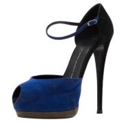 Pre-owned Suede sandals Giuseppe Zanotti Pre-owned , Blue , Dames