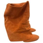 Pre-owned Suede boots Casadei Pre-owned , Orange , Dames